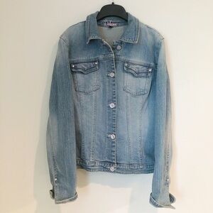 Vintage Y2K Jean Jacket Denim Coat Bejeweled and Bedazzled Women’s Size Medium